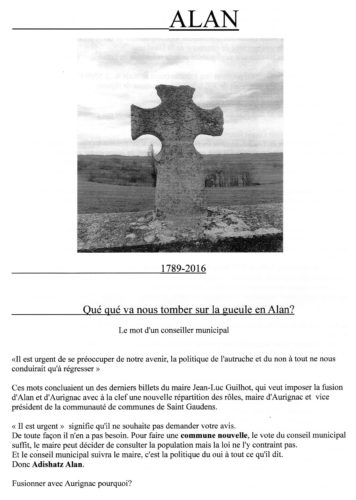Avenir de la commune d'Alan - Vivien Riout - juin 2016 1 4